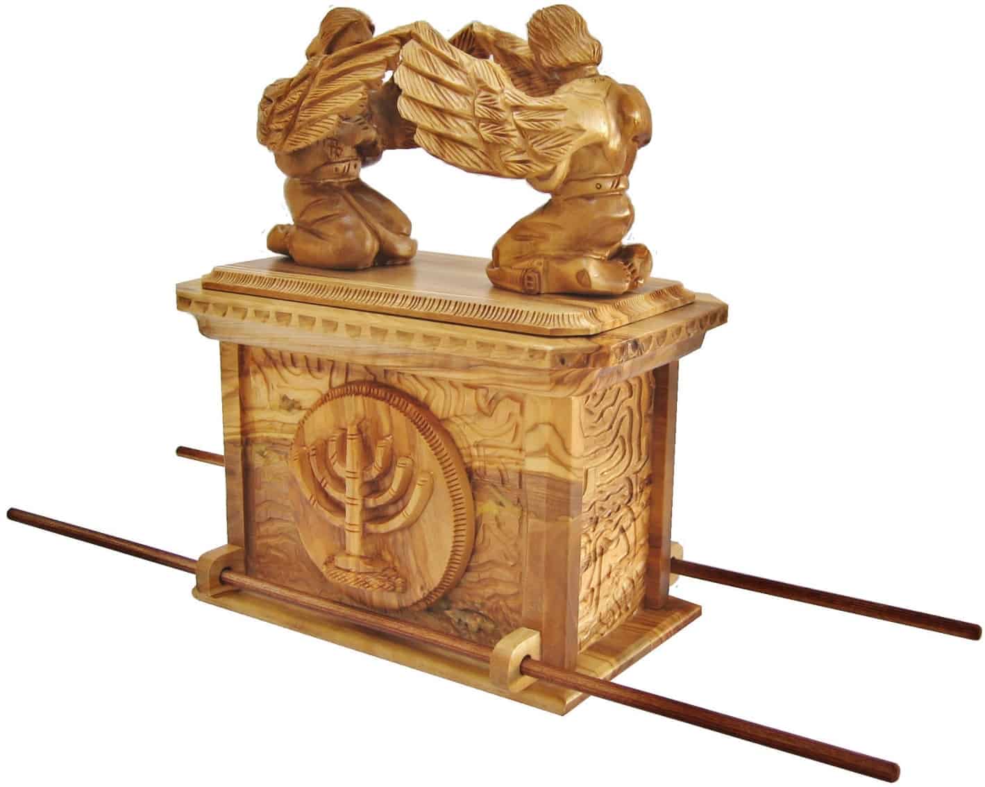 The Ark Of The Covenant Scene Hand Made From Olive Wood With Mahogany
