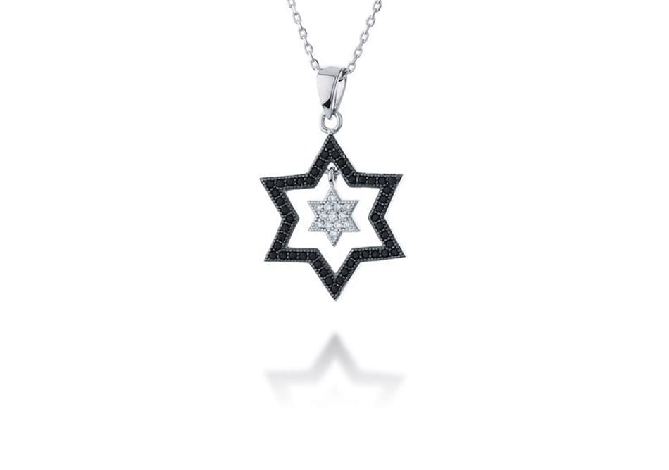 Black Star of David Pendat with Dancing Star of David Black Star of David Pendat with Dancing Star of David