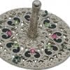 Jeweled Round Dreidel with Hearts - Pewter
