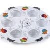 Hand Painted Stainless Steel Laser Cut Seder Plate - Rainbow Pomegranates