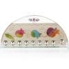 Lily Art Glass Arched Hanukkah Menorah with Rainbow Pomegranates