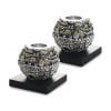 Judaica Shabbat Candle Holder Jerusalem Ball Electroformed Silver