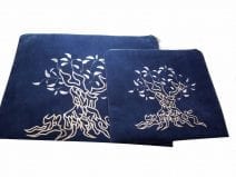 Judaica Tallit & Tefillin bag set Impala fabric Tree of Life Blue