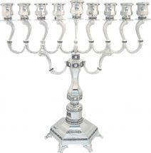 Judaica Hanukkah Menorah Traditional Diamond Design Jewish Israel Gift