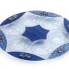 Lily Art Glass Seder Plate with Star of David and Floral Pattern