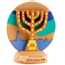 Magnet Menorah Seven Branch and Jerusalem Colorful