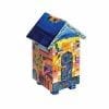 Charity Tzedakah Box Jerusalem Theme Wooden Painted House Emanuel