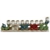 Judaica Ceramic Hanukkah Menorah with Colorful Train Cute Design for Children