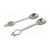 Yair Emanuel Nickel Salad Spoons Set Hammer work Pomegranates Israel Gift
