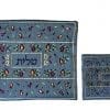 Yair Emanuel Tallit & Tfillin Bag Set Embroidered Pomegranates in Blue