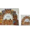 Tallit & Tefillin Bag Set Embroidered Jerusalem Gate on White