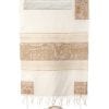 Yair Emanuel Tallit Set Hand Full Embroidered Jerusalem in Gold Theme