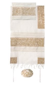 Yair Emanuel Tallit Set Hand Full Embroidered The Matriarchs in Gold