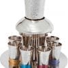 Nickel Hammer Work Kiddush Fountain with 8 Cups