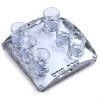 Wine Cup Set in Glass & Stainless Steel Blue Pomegranates