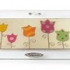 Hand Made Painted Glass Challah Board with Fun Flowers