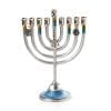 Blue Aluminum Hanukkah Menorah with Star of David Charm