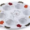 Lily Art Hand Painted Stainless Steel Seder Plate Pomegranates Theme.