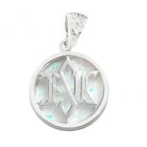 925 Silver White Opal Jesus Pendant