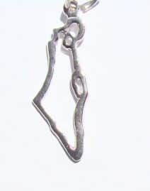 Israel Map Pendant - Silver 