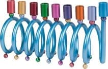Yair Emanuel Colorful  Spiral Hanukkah Menorah  