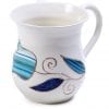 Washing Cup Netilat Yadayim Blue Stripes & Tulip