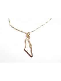 14K Gold Filled Israel Map Necklace