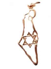 Israel Map Pendant with Star of David