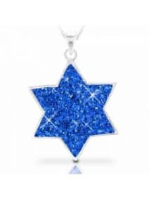 Star of David Pendant with Blue Zircon Stones
