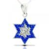 Star of David Pendant with White & Blue Zircon Stones