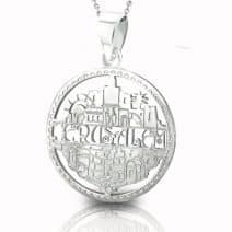 Jerusalem Stainless Steel Pendant Necklace Holy City of Jerusalem