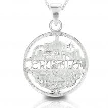 Jerusalem Stainless Steel Pendant Necklace Holy City of Jerusalem