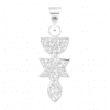 925 Silver Grafted Messianic Star of David Menorah Fish with White Ferido Zircon