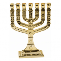 7 Branch 12 Tribes Menorah Plated in Gold