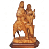 Hand Carved Holy Land Olive Wood Holy Family Flight to Egypt biblical modern art