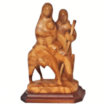 Hand Carved Holy Land Olive Wood Holy Family Flight to Egypt biblical modern art