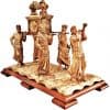 The Ark Of The Covenant Scene - Hand Made from Olive Wood with Mahogany Base.