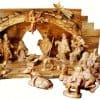 Hand Carved Holy Land Olive Wood Nativity Set 16 Figures 4.7"