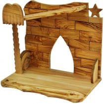 Hand Carved Holy Land Olive Wood Stable 