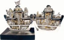 Openable Silver Noah's Ark Miniature