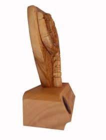 Menorah table plaque in Olive Wood