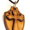 Olive Wood Laser Engraved Cross Pendant