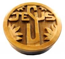 Hand Carved Olive Wood Paper Weight Jesus Engraved Israel Gift