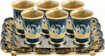 Wine/Liqueur Set Jerusalem  in Blue
