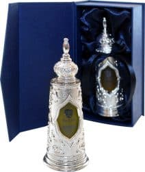 Luxurious  Silver Torah Anointing Oil Bottle with Light of Jerusalem Scented