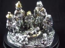 25 Electroformed Silver Holy Land Nativity Scene Miniature