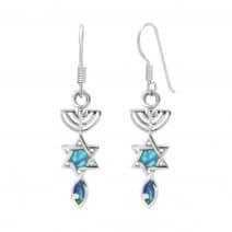 Grafted In Opal Ear Ring- The Messianic Seal of Jerusalem