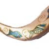 Hand Painted Ram Horn Shofar, Fish Pattern - Holy Land Gift