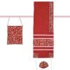 Embroidered Maroon Tallit Set Flowers