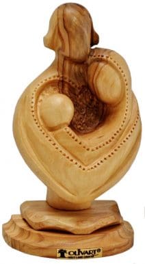 Holy Family Bust Modern Art Olive Wood 